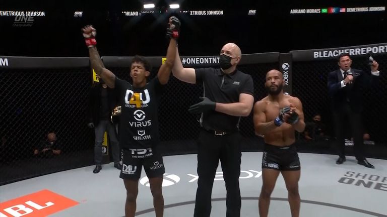 ONE flyweight champion Adriano Moraes became the first man to ever score a stoppage win over former UFC champ and MMA legend Demetrious Johnson.