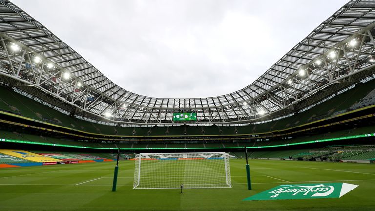 Stadionul Aviva din Dublin, cu 51.700 de spectatori, este unul dintre stadioanele alese pentru a găzdui meciurile Euro 2020