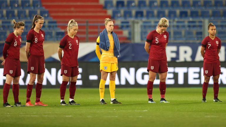 England Women observed a minute of silence after the passing of the Duke of Edinburgh earlier today