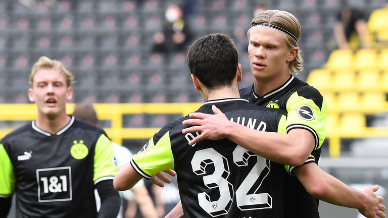 Erling Haaland scored twice as Borussia Dortmund prevailed