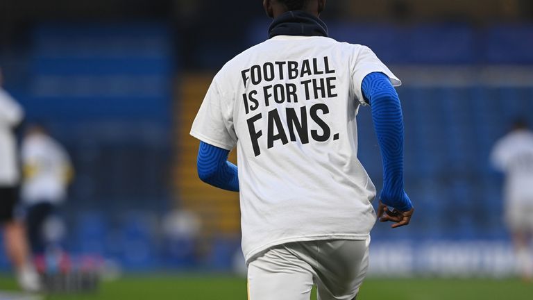 Brighton players wore anti-European Super League T-shirts on Tuesday