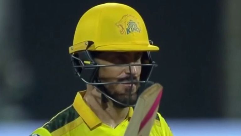Faf du Plessis struck 95no for Chennai - one run short of his IPL best