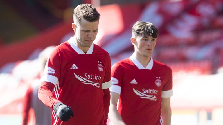 Florian Kamberi and Calvin Ramsay show their dejection at the final whistle