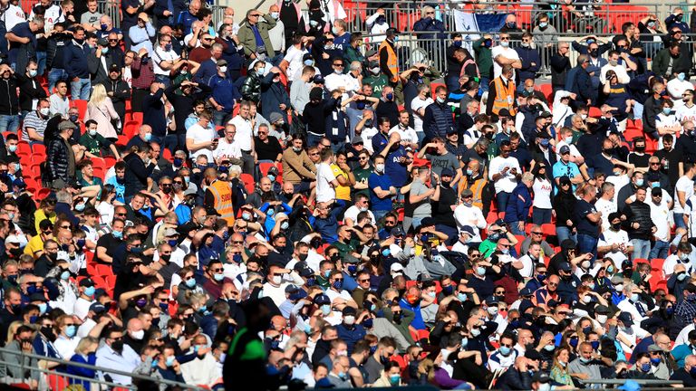 The sun was out at Wembley as supporters watch the cup final