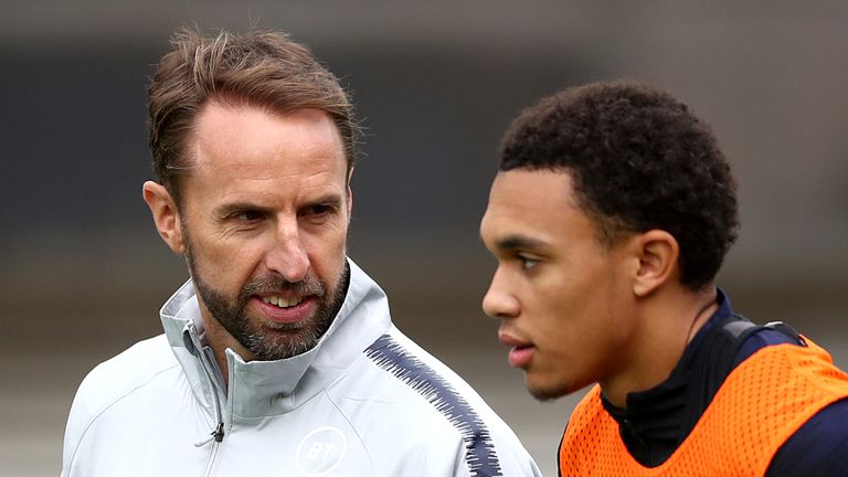 Gareth Southgate and Trent Alexander-Arnold (PA)