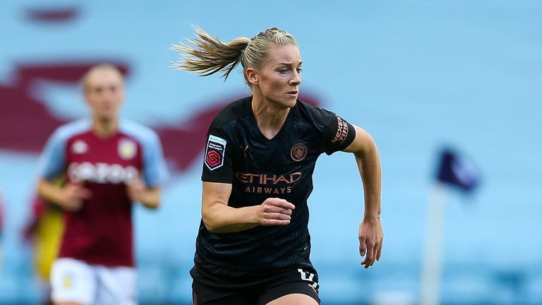 Manchester City's Gemma Bonner during the FA Women's Super League match at Villa Park, Birmingham.