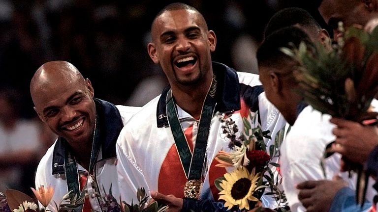 Grant Hill (right) won a gold medal with the USA at the 1996 Olympics (AP)