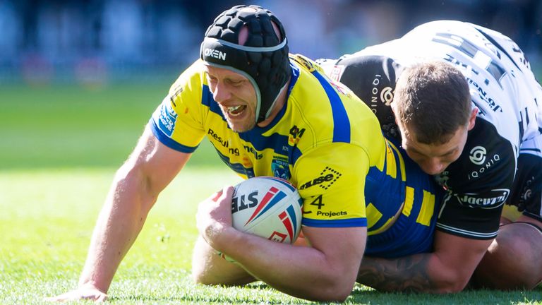 Warrington's Chris Hill levelled things up with a second-half try