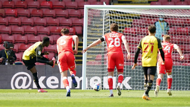 Ismaila Sarr tucks in his penalty after just 11 minutes