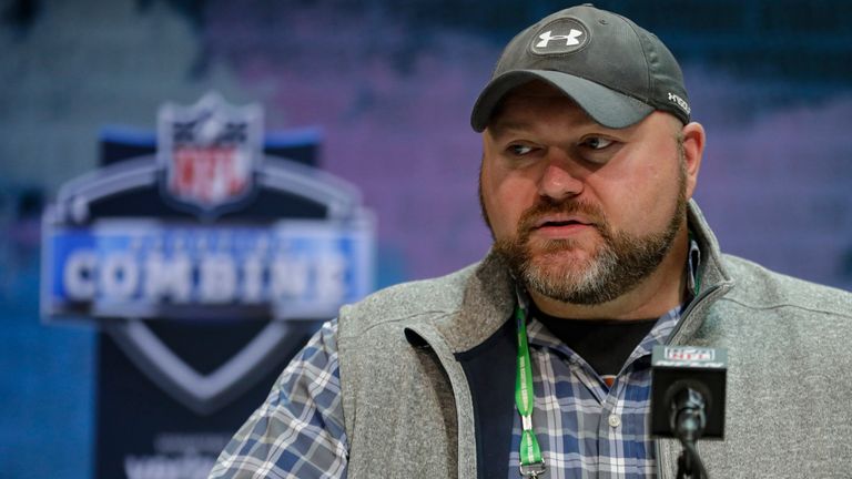 Jets GM Joe Douglas is expected to seek the team's next franchise quarterback (AP Photo/Michael Conroy)