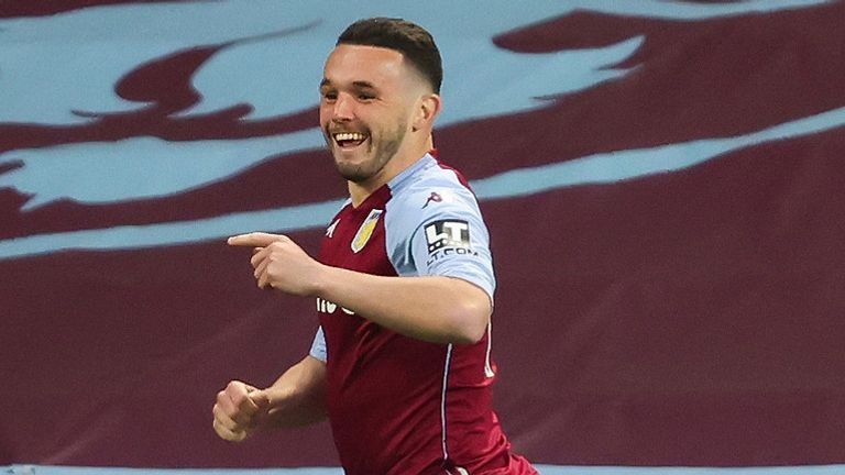 John McGinn wheels away in celebration putting Aston Villa ahead after 20 seconds against Man City