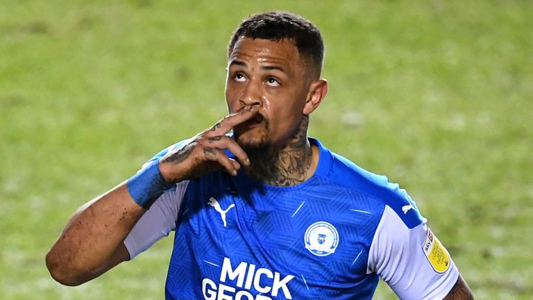 Peterborough forward Jonson Clarke-Harris won the Sky Bet League One Player of the Season award