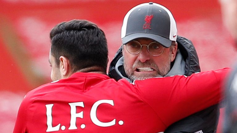 Jurgen Klopp reacts after Liverpool's late winner
