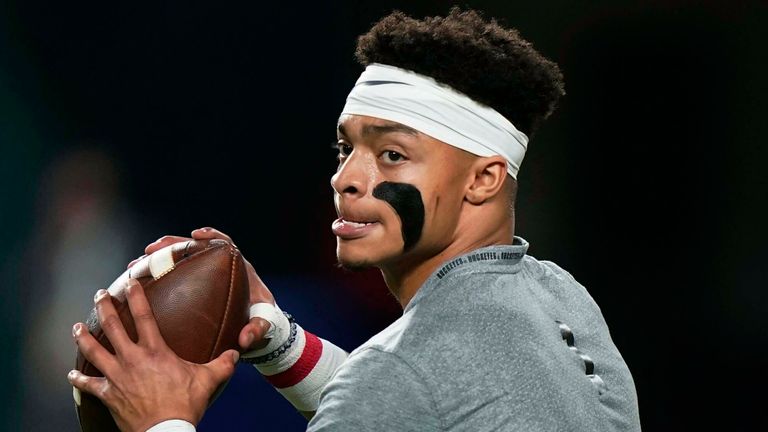Where will Ohio State quarterback Justin Fields land at the 2021 NFL Draft? (AP Photo/Lynne Sladky)