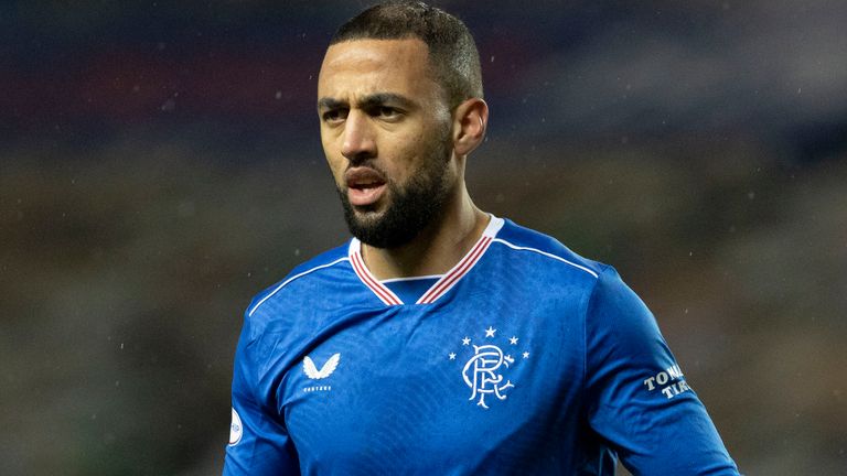 GLASGOW, SCOTLAND - FEBRUARY 03: Rangers' Kemar Roofe during the Scottish Premiership match between Rangers and St Johnstone at Ibrox Stadium, on February 03, 2021, in Glasgow, Scotland. (Photo by Alan Harvey / SNS Group)
