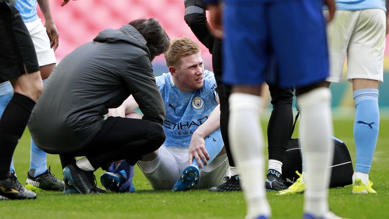 Kevin De Bruyne could be a doubt for the Carabao Cup final next Sunday