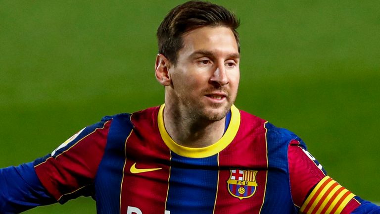 Lionel Messi scored twice for Barcelona in their 5-2 win