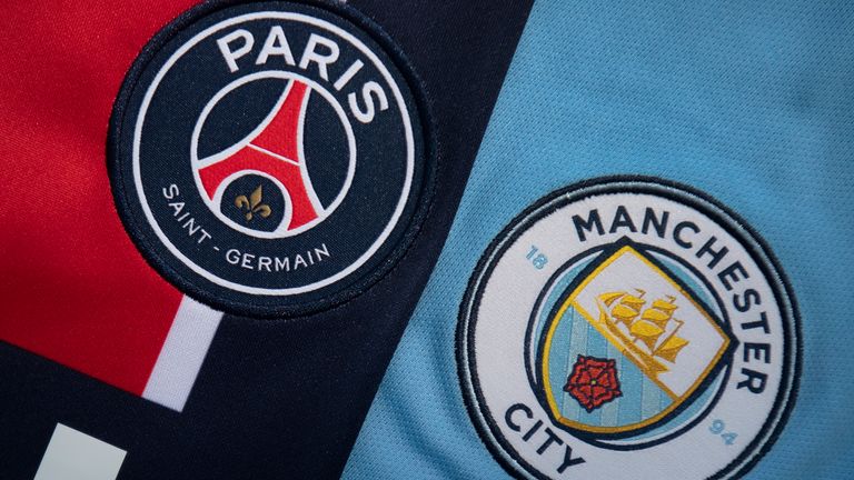 Paris Saint-Germain and Manchester City badged (Getty)