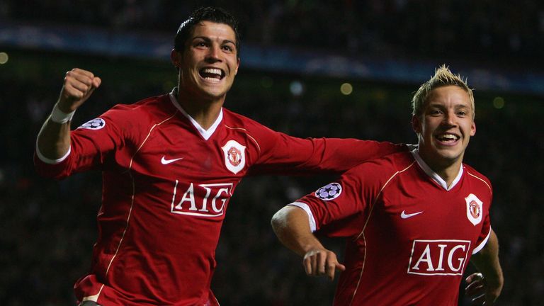 Cristiano Ronaldo scored twice as Manchester United thrashed Roma 7-1 to reach the semi-finals of the Champions League in 2007