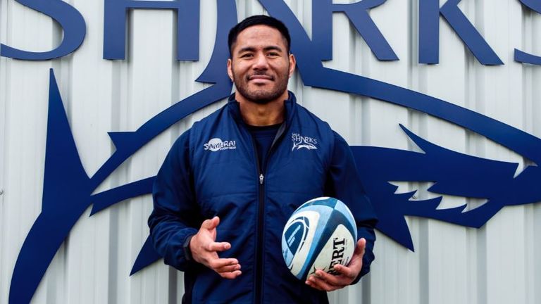 Manu Tuilagi after signing a new Sale Sharks contract (pic courtesy of Sale Sharks)