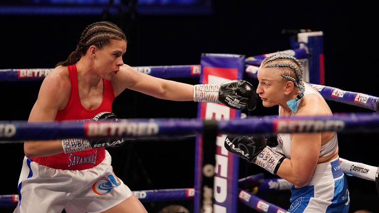 Savannah Marshall vs Maria Lindberg, WBO World Female Middleweight title Fight.
10 April 2021
Picture By Dave Thompson Matchroom Boxing