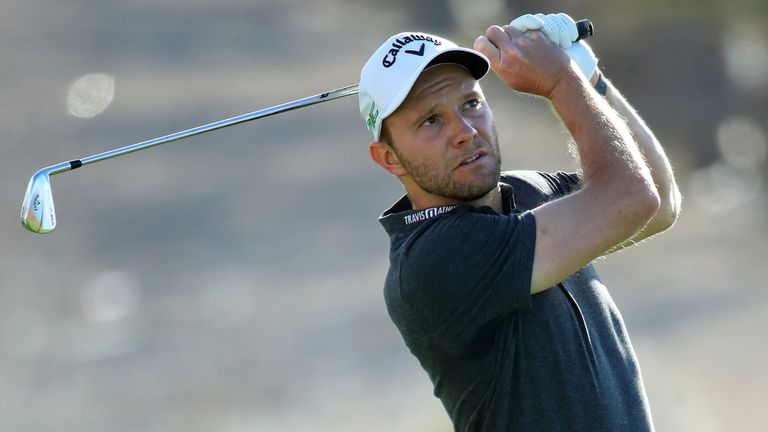 Maximilian Kieffer of Germany plays his tee shot on the 12th hole during the second round of the Gran Canaria Open