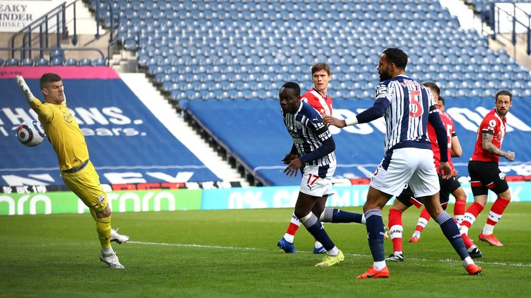Mbaye Diagne thought he had given West Brom the lead against Southampton, only for his opener to be contentiously ruled out by VAR