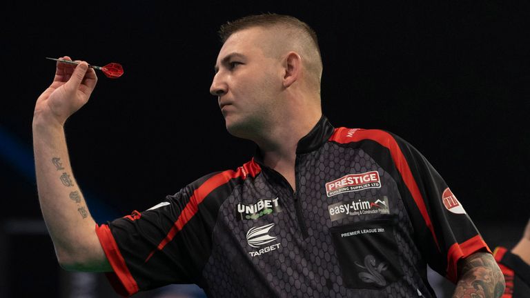 Nathan Aspinall at the Premier League of Darts 