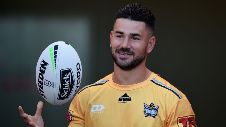 GOLD COAST, AUSTRALIA - JULY 26: Nathan Peats of the Titans looks on prior to the round 11 NRL match between the Gold Coast Titans and the Penrith Panthers at Cbus Super Stadium on July 26, 2020 in Gold Coast, Australia. (Photo by Matt Roberts/Getty Images)