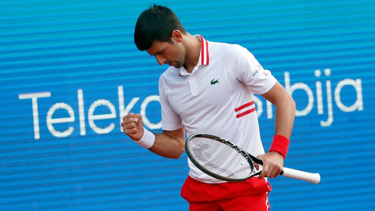 Novak Djokovic will hope to return to title winning ways in Belgrade after his defeat to Dan Evans in Monte Carlo (AP Photo/Darko Vojinovic)  