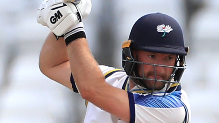 PA - Yorkshire's Adam Lyth (left) in action during day three of The Bob Willis Trophy match at Trent Bridge, Nottingham. PA Photo. Monday August 10, 2020. See PA story CRICKET Nottinghamshire. Photo credit should read: Mike Egerton/PA Wire. RESTRICTIONS: Editorial use only. No commercial use without prior written consent of the ECB. Still image use only. No moving images to emulate broadcast. No removing or obscuring of sponsor logos.