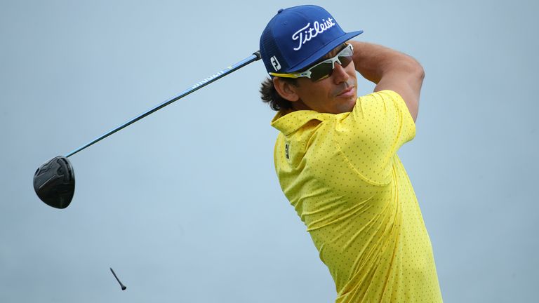 Rafa Cabrera-Bello of Spain plays his tee shot on the 13th hole during the second round of the Gran Canaria Open 