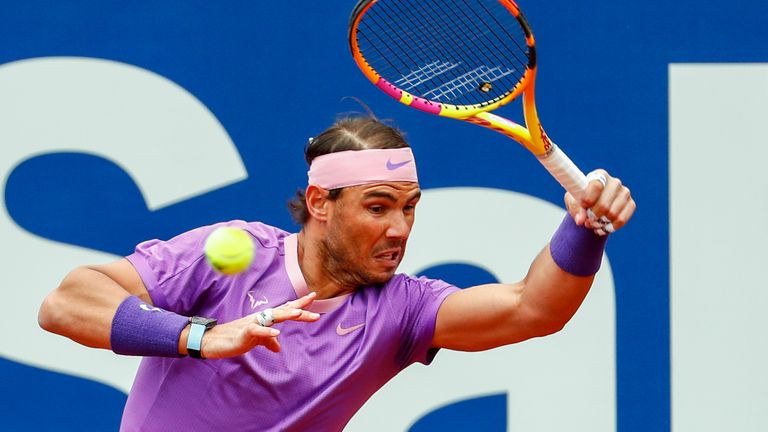 Rafael Nadal had to battle back from a set down to keep his hopes of a 12th title in Barcelona on track (AP Photo/Jean-Francois Badias)