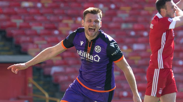 Ryan Edwards extended Dundee United's lead at Pittodrie