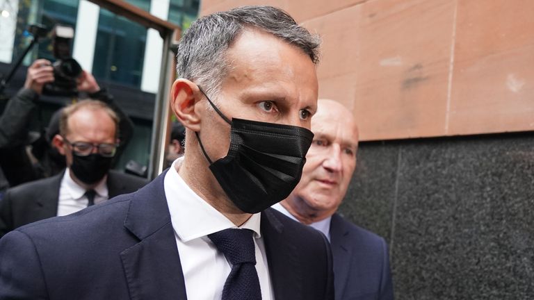 Ryan Giggs arriving at Manchester Magistrates' Court