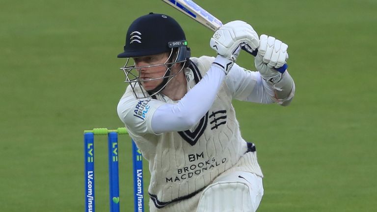 Middlesex opener Sam Robson fell five runs short of a 25th first-class century