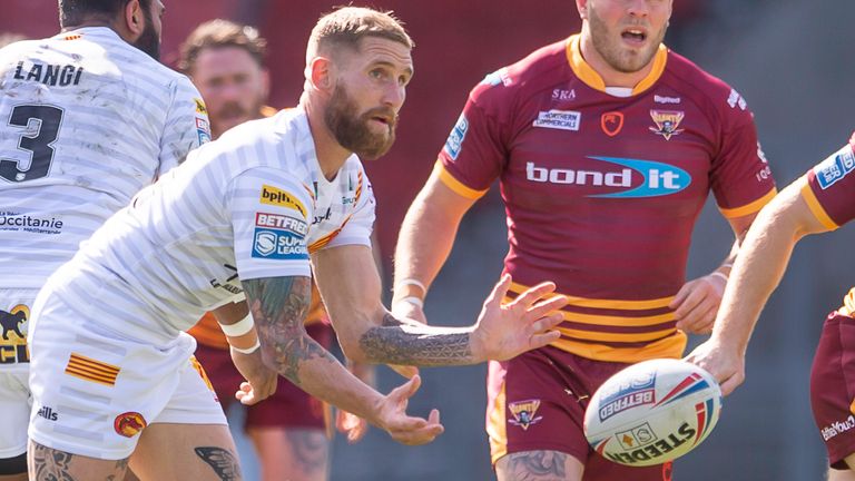 Picture by Allan McKenzie/SWpix.com - 03/04/2021 - Rugby League - Betfred Super League Round 2 - Huddersfield Giants v Catalans Dragons - The Totally Wicked Stadium, St Helens, England - Catalan's Sam Tomkins.