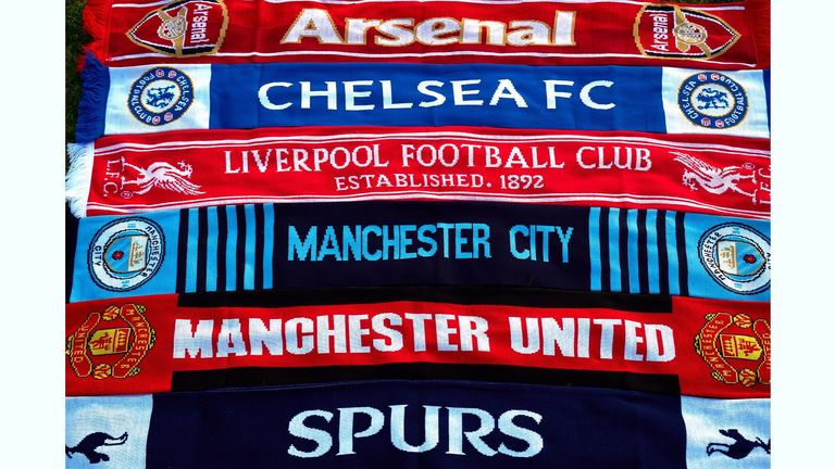 European Super League reaction
A selection of scarves pictured in London of the English soccer Premier League teams Arsenal, Chelsea, Liverpool, Manchester City, Manchester United and Tottenham Hotspur, who announced in a joint statement they are to join a new European Super League. Picture date: Monday April 19, 2021.