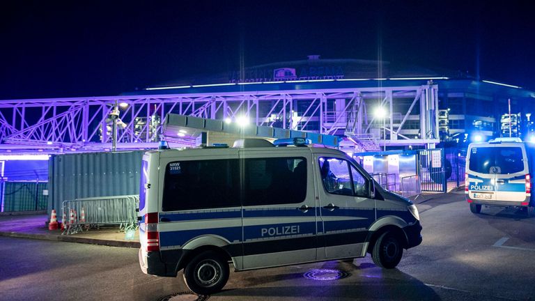 Police at Schalke's Veltins Arena (AP)