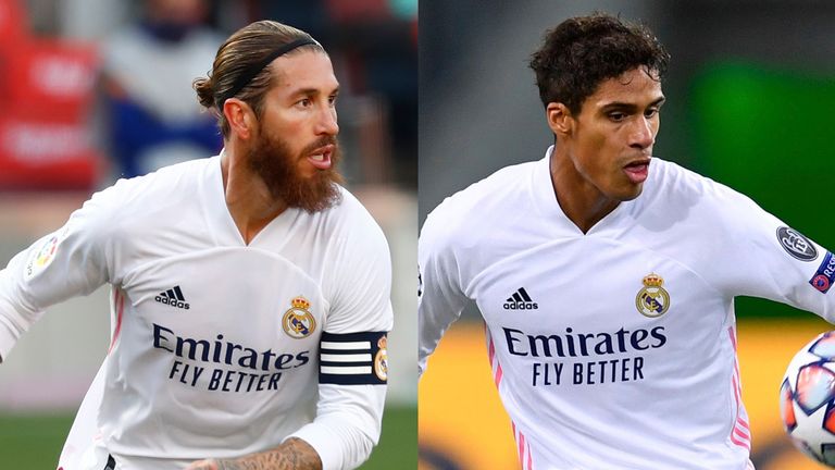 Both Sergio Ramos and Raphael Varane will be missing from Real Madrid&#39;s defence against Liverpool