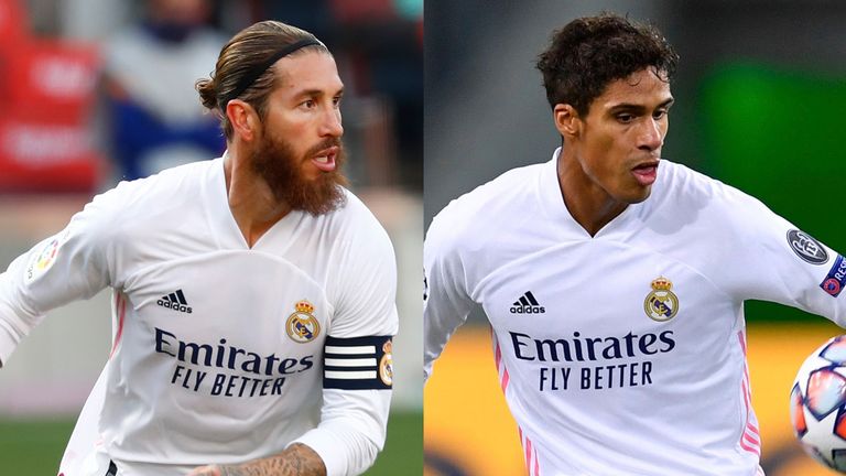 Both Sergio Ramos and Raphael Varane will be missing from Real Madrid's defence against Liverpool