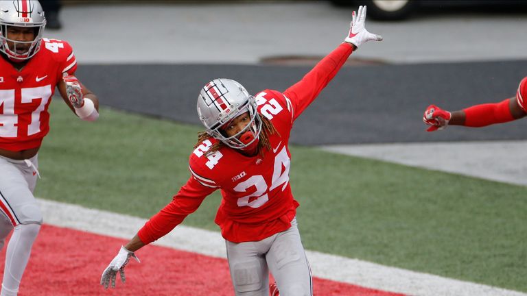 Ohio State defensive back Shaun Wade celebrates a play against Indiana during the 2020 season. (AP Photo/Jay LaPrete)