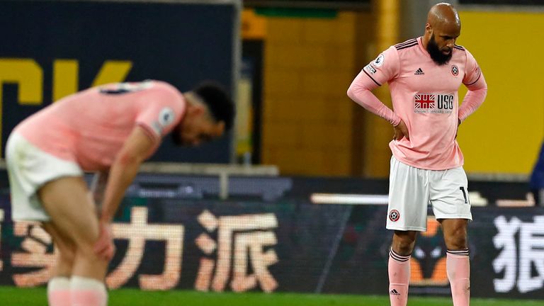 Sheffield United players look dejected