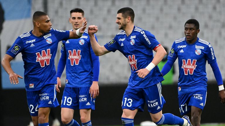 Stefan Mitrovic gave Strasbourg the lead at Marseille