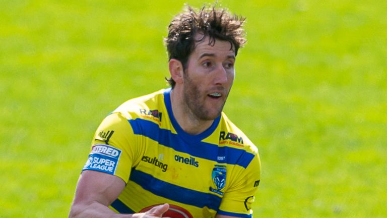 Picture by Allan McKenzie/SWpix.com - 02/04/2021 - Rugby League - Betfred Super League Round 2 - Warrington Wolves v Leigh Centurions - The Totally Wicked Stadium, St Helens, England - Stefan Ratchford.