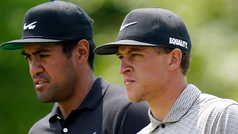 Tony Finau and Cameron Champ posted a combined five-under 67 on Saturday 
