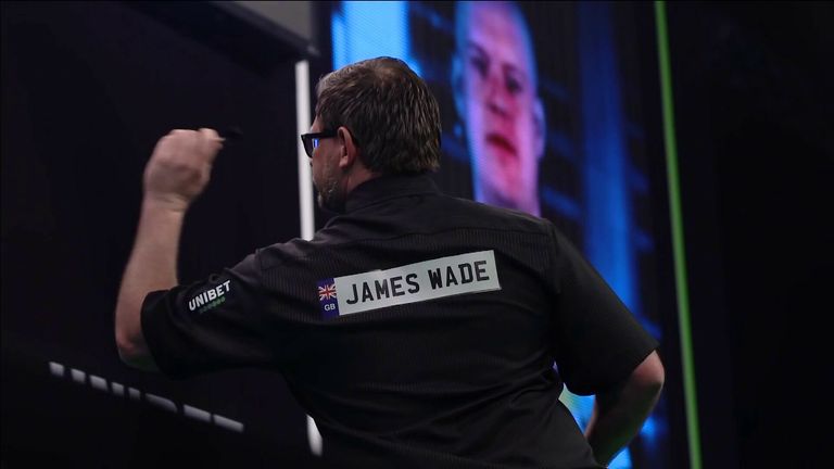 James Wade hits three ton plus finishes to defeat Michael van Gerwen in the Premier League of Darts