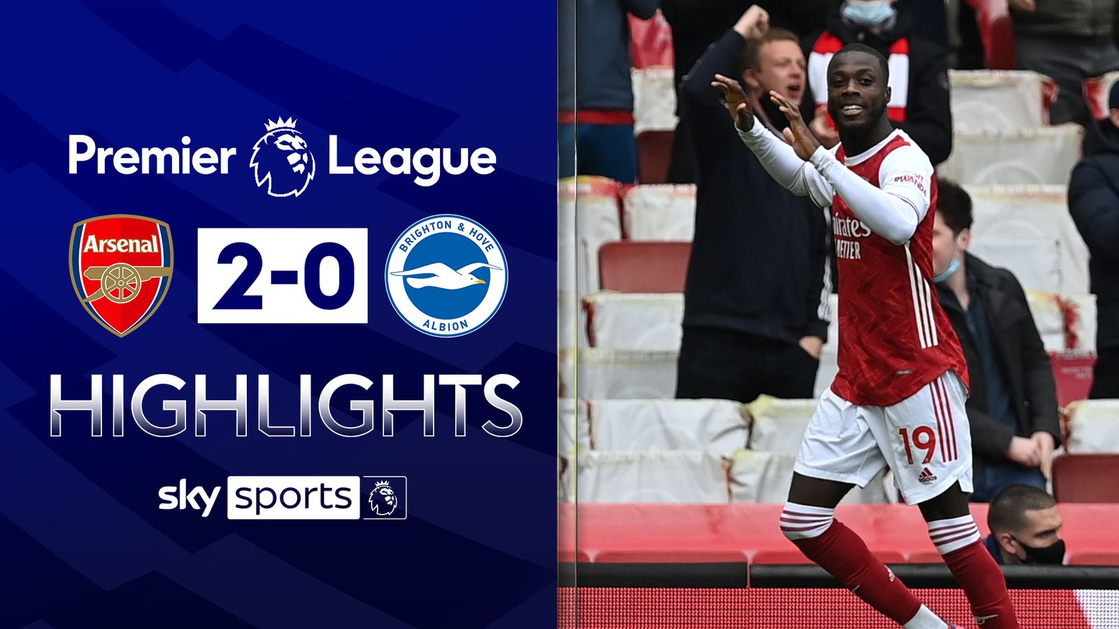 Arsenal 2 - 0 Brighton - Match Report & Highlights