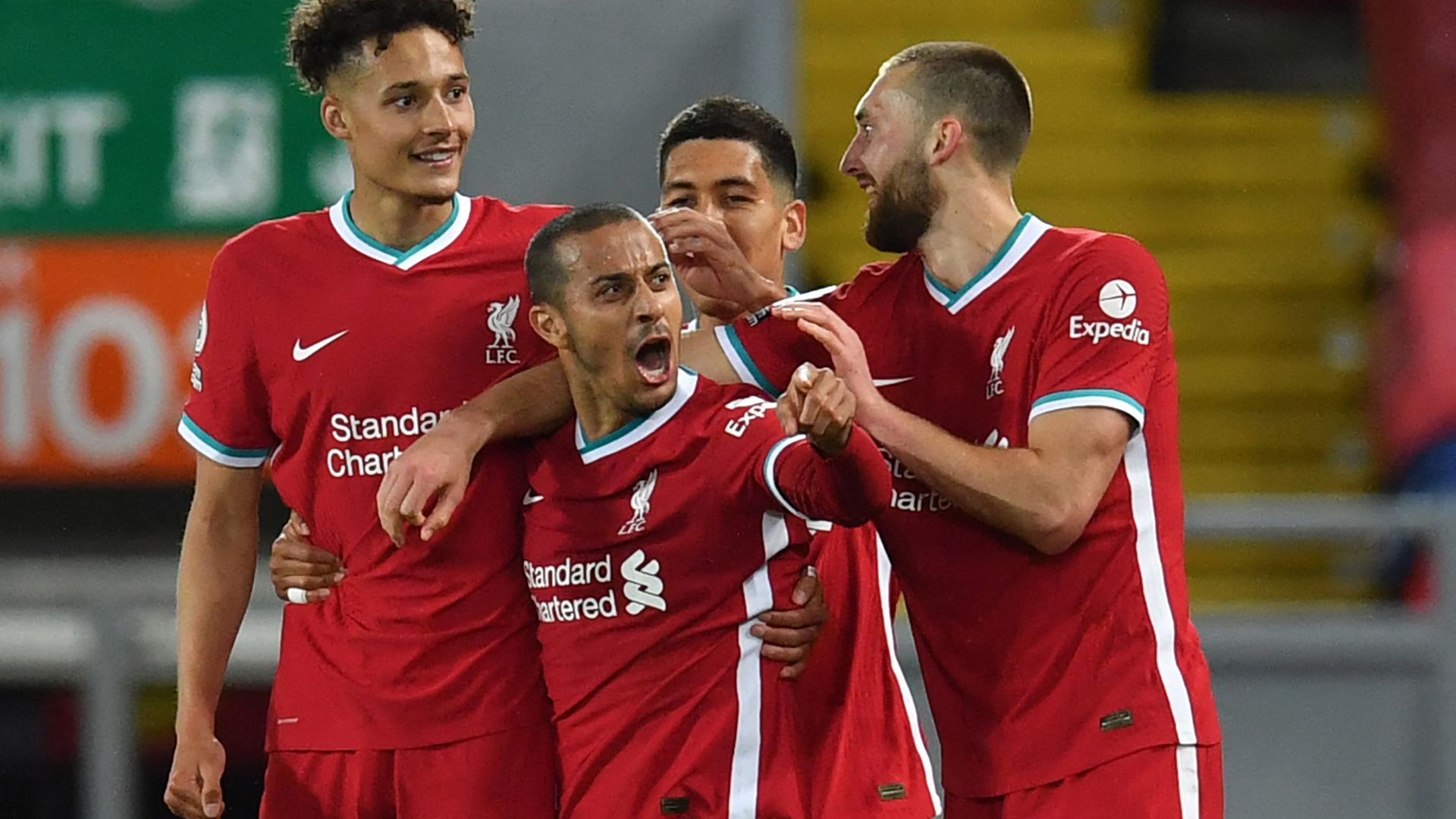Thiago scores first Liverpool goal in vital win over Saints