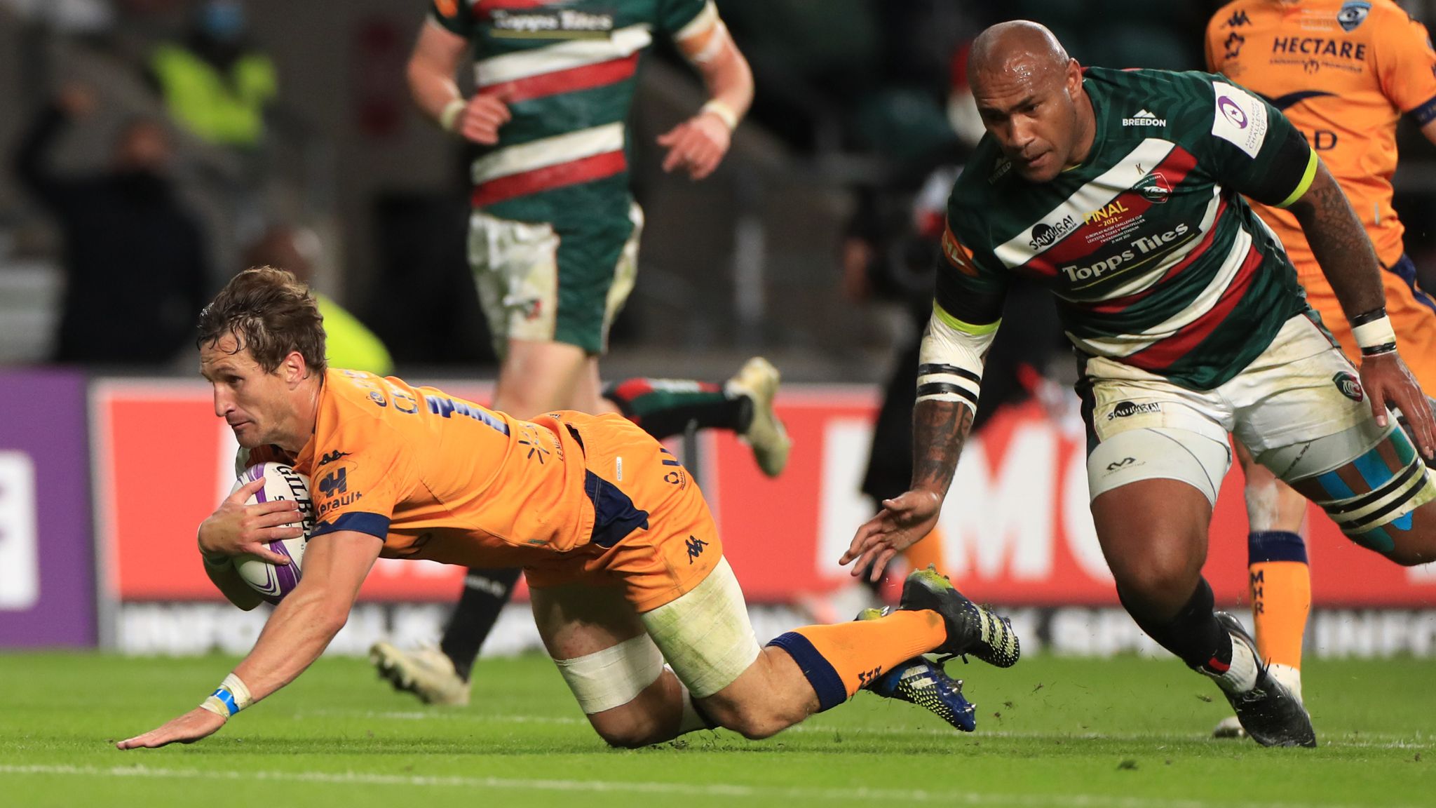Leicester Tigers 17-18 Montpellier Johan Goosens stunning team try clinches Challenge Cup title Rugby Union News Sky Sports